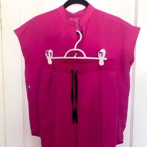 Figs Hot Pink Scrub Set